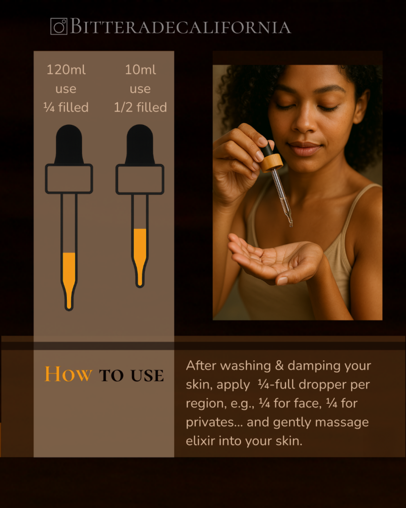 bitter oil skin elixir use instructions
