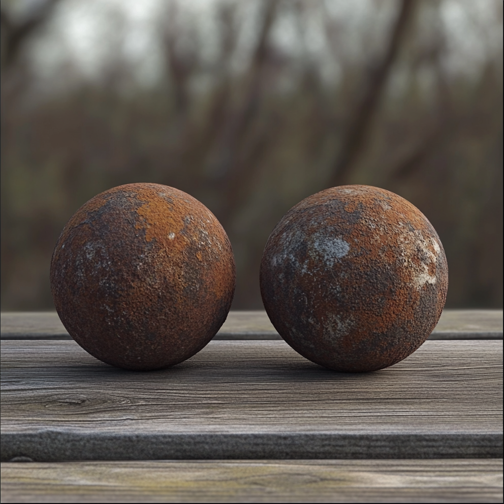 2 rusty balls
